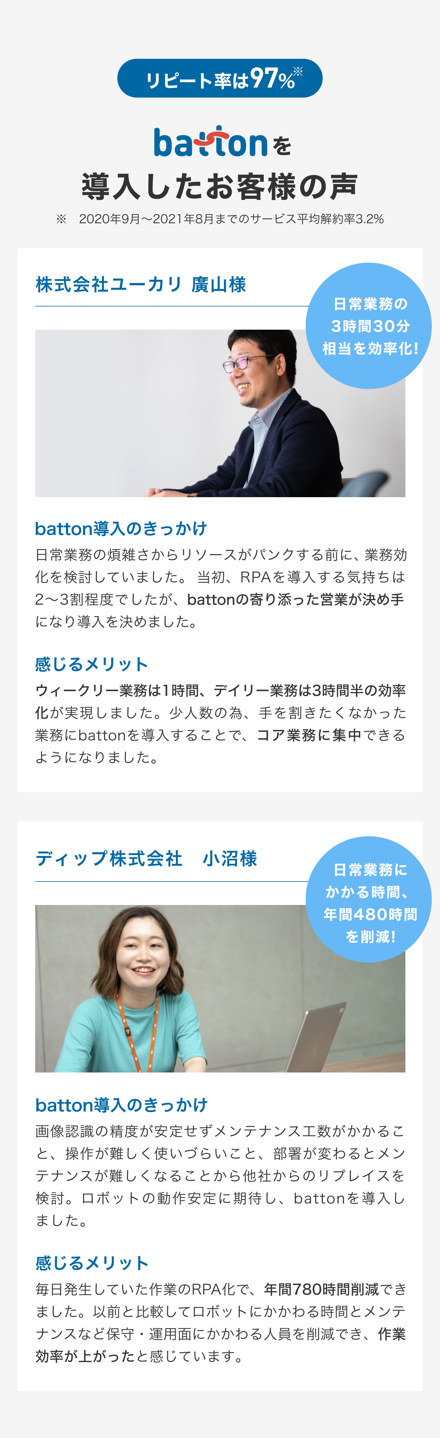 battonを導入したお客様の声